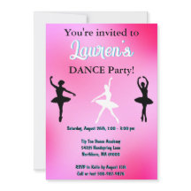 Danse Ballerina Anniversaire Fête Invitation
