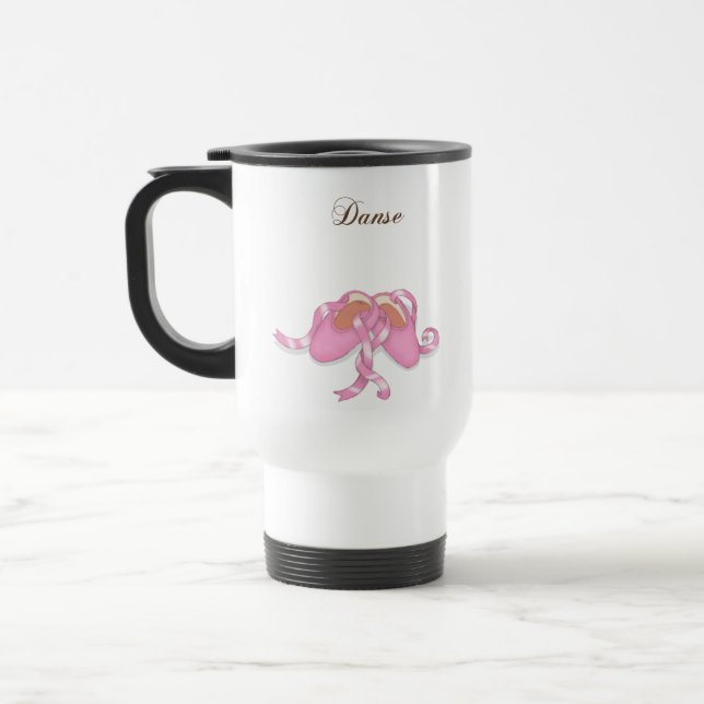 "Danse" Ballet Slippers Travel Mug (Left)