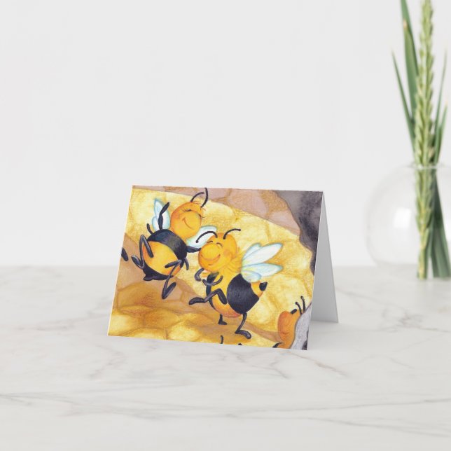 Danse d'abeilles au miel / Carte pour notes (Devant)