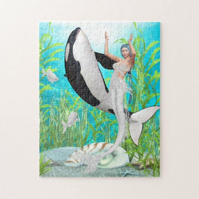 Danse De Sirène Avec Un Puzzle Orca (Vertical)