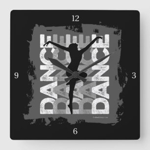 Danse et Lettres (Dance) Square Wall Clock