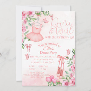 Danse et tourbillon Invitation d'anniversaire