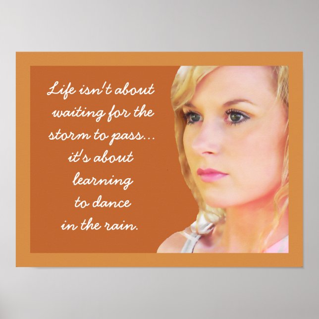 Danse sous la pluie - poster de citation (Devant)
