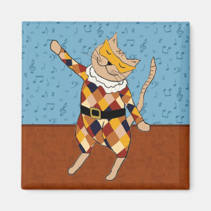 Danser Harlequin Kitty Magnet Carré