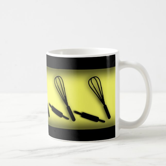 Danser Rollin Pins et Whisks mignonne Mug Jaune (Droite)