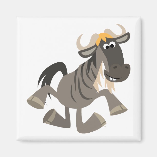 Danser sur bande dessinée Wildebeest Magnet (Devant)