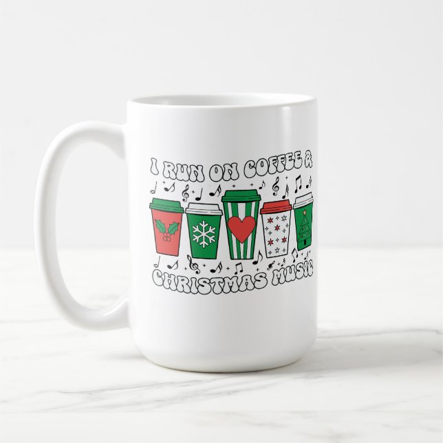 Danses amusantes de café de Noël sur les tasses de (Gauche)