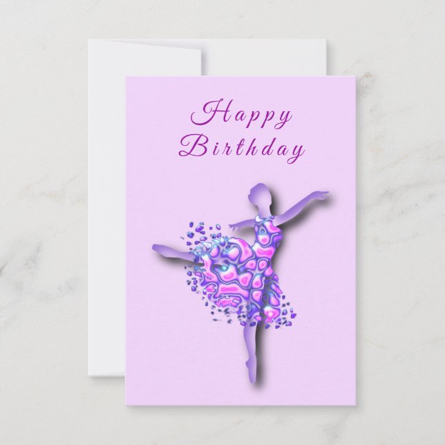 Danseur de ballet de la carte d'anniversaire fille (Devant)