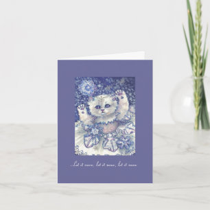 Danseur de flocon de neige de chat de carte de