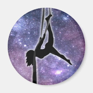 Danseur de soie aérienne Silhouette Galaxy Magnet