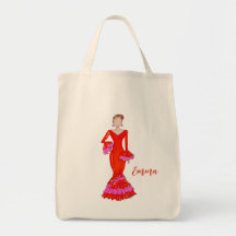 Danseur flamenco avec sac fourre-tout de robe oran