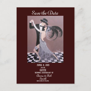 Danseurs Art Déco, Enregistrer la date, Carte post