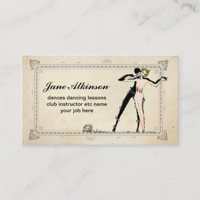 danseurs dansant le carte de visite de couples (Devant)