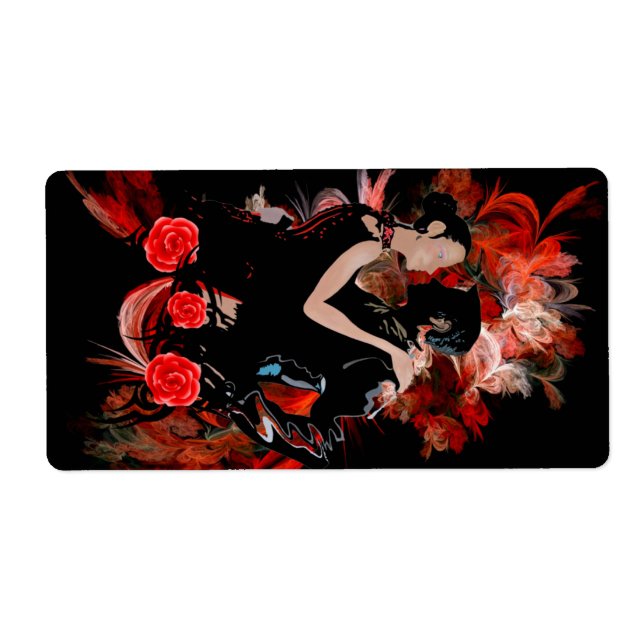 Danseurs de tango romantiques sur la fractale roug (Devant)