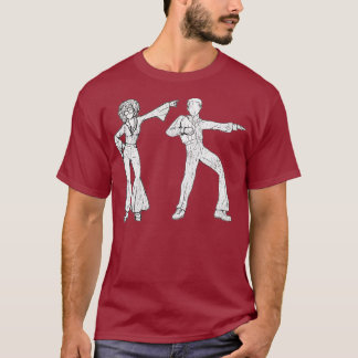 Danseurs Disco Tshirt Art 1970 Silhouette Retro
