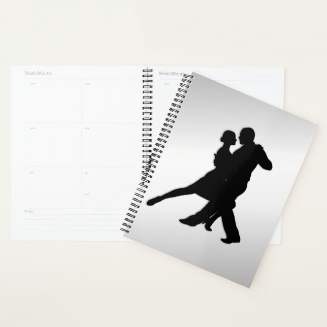 Danseurs Tango Silhouette 2 Argent (Devant avec enveloppe)