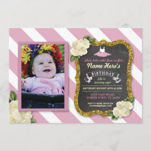 Danseuse de ballet Tutu Cute Invitation d'annivers