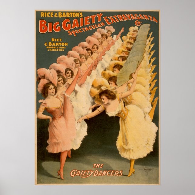 Danseuses Gaiety - Poster publicitaire Vintage (Devant)