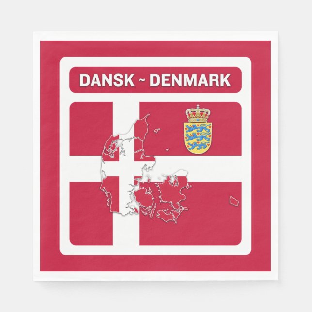 Dansk Denmark Flag Napkin (Front)