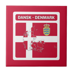 Dansk Denmark Flag Tile