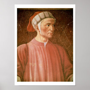 Dante Alighieri (1265-1321) detail of his bust, fr Poster
