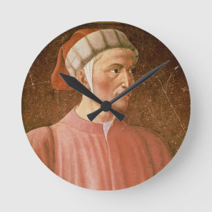 Dante Alighieri (1265-1321) detail of his bust, fr Round Clock