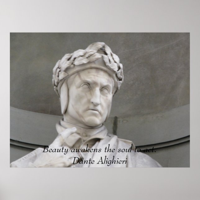 Dante Alighieri poster with a inspirational quote (Front)
