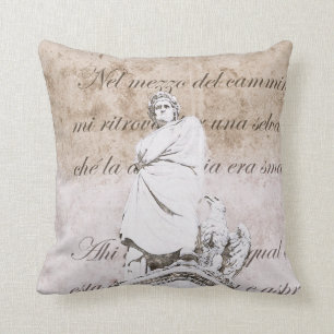 Dante alighieri with Divine comedy, Inferno verses Throw Pillow