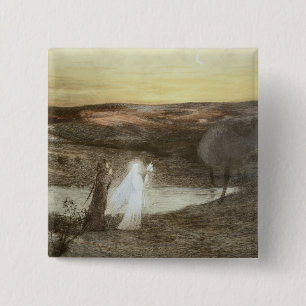 Dante and Beatrice, from 'L'Estampe Moderne', publ 2 Inch Square Button