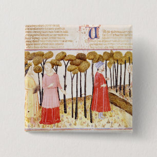 Dante and Virgil at the Summit of Purgatory 2 Inch Square Button