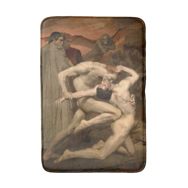 Dante and Virgil in Hell (by Bouguereau) Bath Mat (Front Vertical)