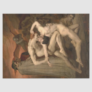 Dante and Virgil in Hell (by Bouguereau) Tissue Paper