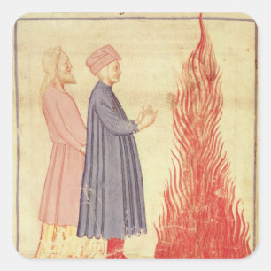 Dante and Virgil  recognise Ulysees Square Sticker