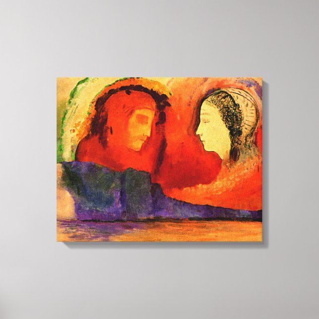 Dante et Beatrice, artwork by Odilon Redon, Canvas Print (Front)