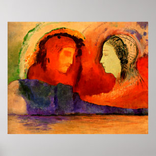 Dante et Beatrice, artwork by Odilon Redon, Poster