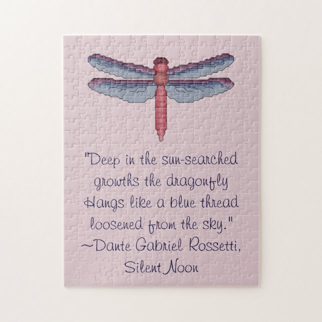 Dante Gabriel Rossetti Dragonfly Quote Puzzle (Vertical)