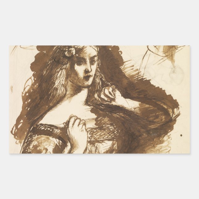 Dante Gabriel Rossetti - Half-length Sketch Sticker (Front)