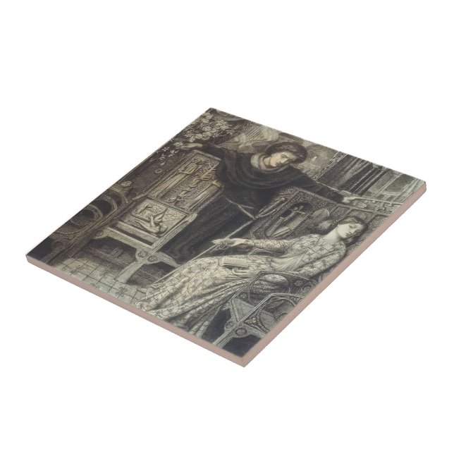 Dante Gabriel Rossetti: Hamlet and Ophelia Tile (Side)