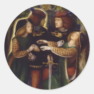 Dante Gabriel Rossetti: How They Met Themselves Classic Round Sticker