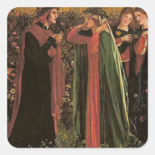 Dante meets Beatrice Square Sticker