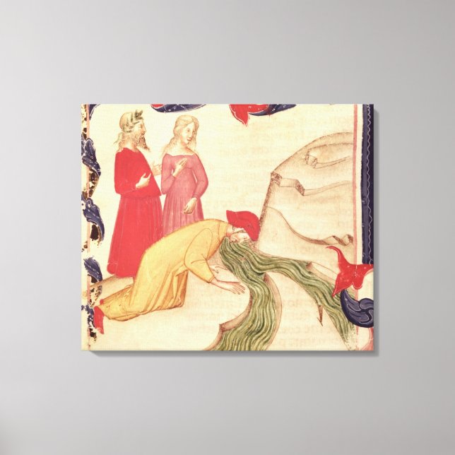 Dante purifying himself before entering canvas print (Front)