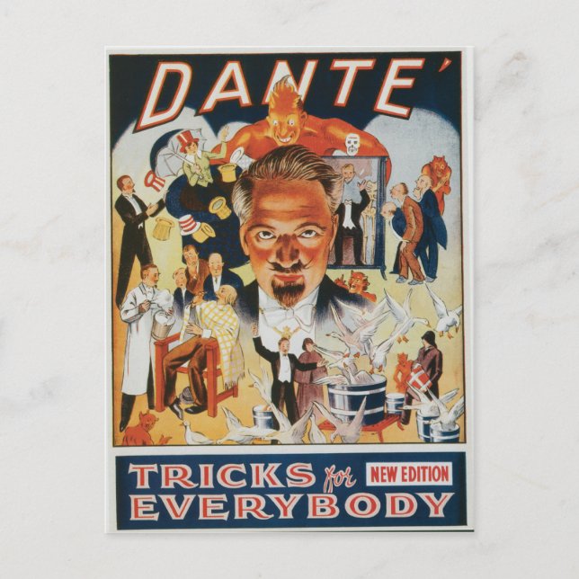 Dante Vintage Magician Advertisement Postcard (Front)