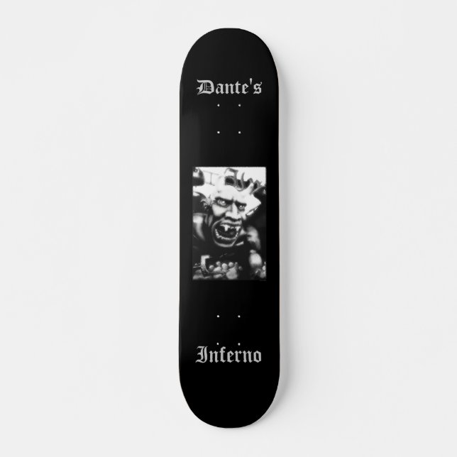 Dante's Inferno (Noir) Customisé Skateboard (Devant)