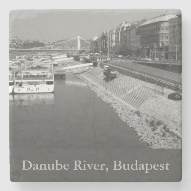 Danube River, Budapest, Hungary Stone Coaster (Front)