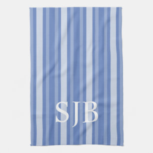 Danube Victorian Stripe with Monogram Kitchen Towel