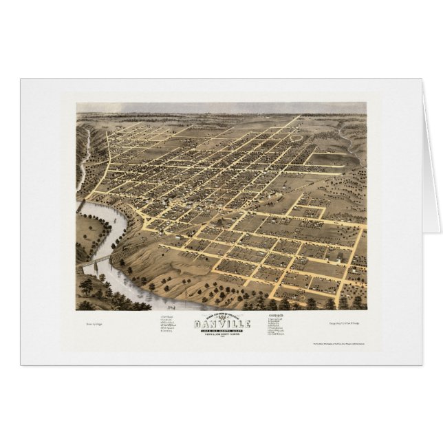 Danville, IL Panoramic Map - 1869 (Front Horizontal)