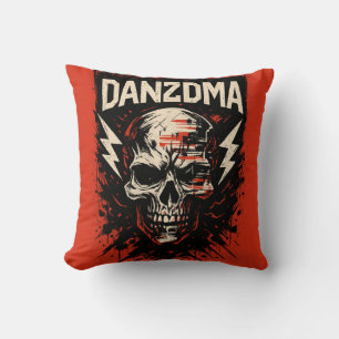 Danzdma Skull Graffiti Throw Pillow 
