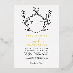 DAPHNE Black, White & Gold Monogram Wedding