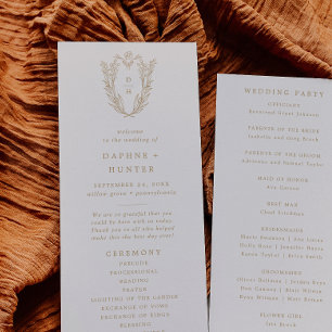 DAPHNE Botanical Cream Gold Minimalist Wedding Program