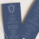 DAPHNE Dark Blue Botanical Minimalist Navy Wedding Program<br><div class="desc">This dark blue botanical minimalist navy wedding program from the Daphne Collection is perfect for a traditional wedding. The simple yet classic design features an elegant and timeless royal crest monogram with florals and greenery surrounding the initials of the couple. Include the names of the couple, the wedding date and...</div>